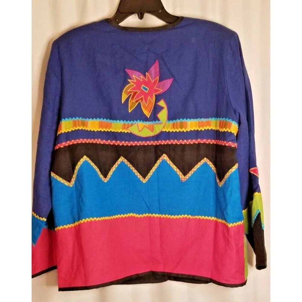 Women's Vintage Blazer Jacket Indigo Moon Arsty Funky Bohemian RARE Size Large